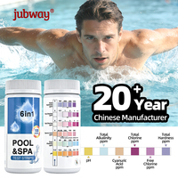 Tiras de Prueba de Calidad del Agua para Piscinas y Spas, 6 en 1, Venta al por Mayor de Fábrica, Cloro Libre, Ácido Cianúrico, pH Total, en Tiras/Botella
