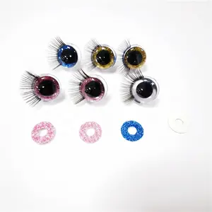 Handicraft 20mm 25mm Glitter Toy Eyes With Eyelashes For DIY Amigurumi Soft Stuffed Plush Toys
