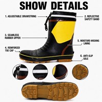 Bottes de travail en caoutchouc imperméables, anti-salissures, semelle antidérapante, bande réfléchissante, logo personnalisé pour l'agriculture, le jardinage, les terrains boueux