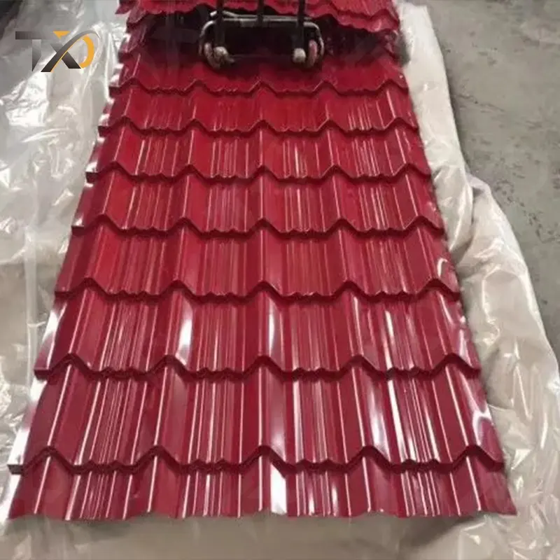 प्रीपेंटेड स्टील छत शीट। पैटर्न के साथ गैल्वनाइज्ड/एल्युमिनाइज्ड जिंक रंग लेपित नालीदार बोर्ड, 0.15-2.5 मिमी