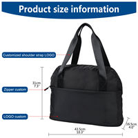 Sac de sport unisexe pliable et extensible en polyester avec fermeture éclair, étanche, pour yoga, week-end, gym, voyage