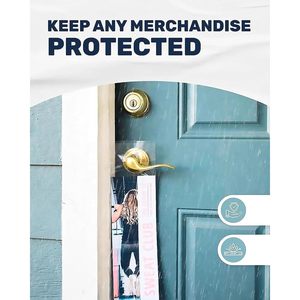 <b>Plastic</b> Door Hanger Bags 6.5 X 14.5 Inches Clear Waterproof Door Knob Hangers for Flyers Brochures - Product Image 5