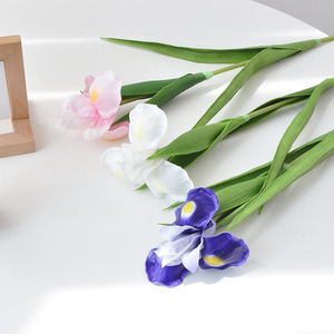 Flores de <span class=keywords><strong>Iris</strong></span> Púrpura de Tallo Único, Tacto Realista, Flor Artificial de PU para Decoración del Hogar, para Navidad y Año Nuevo - Product Image 3