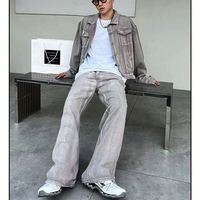 Ensemble en jean et veste en denim décontracté pour homme, respirant, séchage rapide, délavage clair, tenue en denim deux pièces