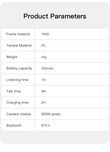 Gafas Inteligentes con IA, Cámara HD 1080P, Traducción en Tiempo Real, Grabación de Video, Grabación de <span class=keywords><strong>Voz</strong></span> con IA, Batería de Larga Duración - Product Image 6
