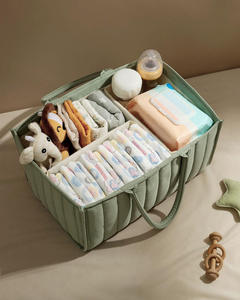 Panier de rangement pour couches de bébé nouveau-né, élégant, portable, organisateur de chambre d'enfant matelassé, <span class=keywords><strong>sac</strong></span> fourre-tout pour maman - Product Image 2