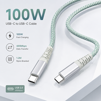 Câble USB C vers USB C PD 100W 1,2M 5A Charge Rapide Embout Métallique USB 2.0 Câble de Données Type C Tressé en Nylon OEM ODM Logo Personnalisé
