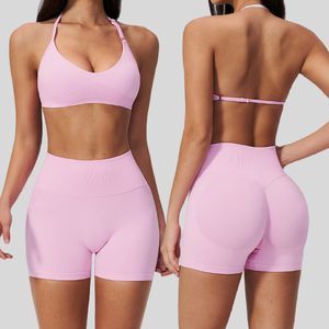 Soutien-gorge de yoga sans couture à haute élasticité, bretelles réglables, imprimé, maintien élevé, antichoc, coussinets élastiques pour la poitrine, pour femmes - Product Image 1