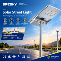 SRESKY Lampadaire Solaire LED Hybride Commercial Tout-en-un Intégré Étanche avec Batterie LiFePO4 120W 150W 200W