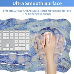 Ensemble de tapis de souris antidérapants personnalisés en usine, repose-poignet <span class=keywords><strong>transparent</strong></span>, tapis de souris pour <span class=keywords><strong>bureau</strong></span> de jeu, <span class=keywords><strong>bureau</strong></span>, tapis plats en caoutchouc personnalisés en stock - Product Image 3