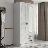 Armoire de chambre de couleur blanche grand 1 mètre 2 portes mur clost design variété armoire en bois vêtements armoire avec cintres