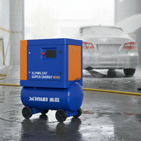 Nouveau compresseur d'air à vis monophasé 220V 7/8/10 bars, mini, rotatif, à entraînement direct, avec moteur PLC et contrôle IoT à distance