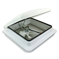 Évent de toit de camping-car 14 "Ventilateur de puissance 12 volts avec couvercle blanc Anneau de garniture intérieure W en stock