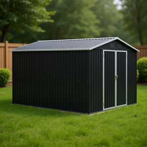 Caseta de Almacenamiento Metálica para Exteriores de 10x10 pies con Puertas con Cerradura, Acero Galvanizado con Recubrimiento en Polvo, para Jardín o Patio Trasero - Product Image 2