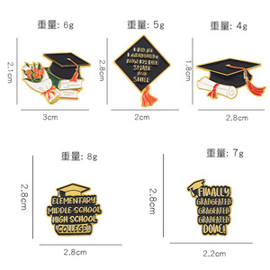 Pins Metálicos de Graduación para Estudiantes, 5 Colores Dorados, Alta Calidad, en Paquete al por Mayor para Decoración de Mochilas y Ropa - Product Image 3