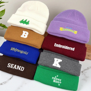 Gorro <span class=keywords><strong>de</strong></span> Punto Personalizado con Logotipo Bordado, Cálido y Acogedor para <span class=keywords><strong>Invierno</strong></span>, 100% Acrílico, Venta al por Mayor, Cómodo y Elástico - Product Image 5
