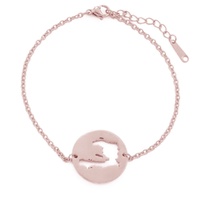 Bracelet de carte d'Haïti en plaqué or 18 carats Bracelet de carte de pays d'Haïti minimaliste en acier inoxydable bijoux de carte d'Haïti pour cadeau de voyage