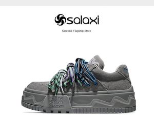 Baskets plateforme épaisses classiques et sportives en cuir véritable, style streetwear, pour la marche, avec amorti - Product Image 6