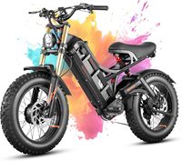 Bicicleta Eléctrica 52V 250W con Cuadro de Acero Aleado, Batería de Litio de 60Ah, Frenos de Disco Hidráulicos y 7 Velocidades para Hombres Adultos