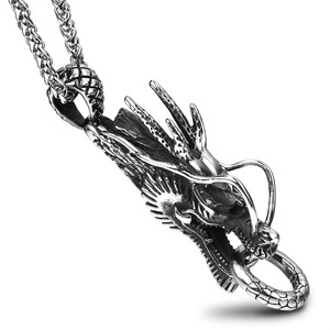 Colgante con cabeza de dragón de 57 mm, colgantes temáticos de acero inoxidable para hombre, accesorios para collar - Product Image 2