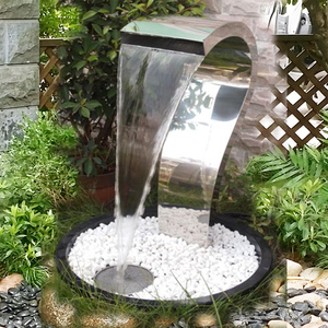 Forma De Luna Piscina de acero inoxidable Hoja de agua Ducha de impacto Spa Jet Piscina <span class=keywords><strong>Cascada</strong></span> - Product Image 3