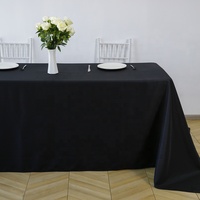 Nappe rectangulaire noire anti-taches en polyester sur mesure 90x132 pouces pour mariage et fête