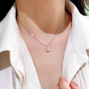 Collar de Moda para Mujer, con Moissanita de Corte Marquesa de 1ct 2ct, VVS, Certificado GRA, Plata de Ley, Chapado en Rodio, Antialérgico, Venta al por Mayor - Product Image 4