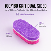 Mini blocs éponge polissoirs pour ongles de 4,5 cm, double face, grain 100/180, pour kits d'ongles à presser, lot de 50 pièces, approvisionnement en gros