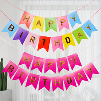 Guirnaldas de Letras con Diseño de Cola de Pez en Papel Dorado con Relieve, Multicolores, para Decoración de Fiestas de Cumpleaños Infantiles