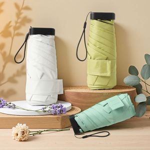 Mini parapluie de voyage manuel moderne de poche, personnalisable avec logo, pliable en 5 sections, vente en gros, haute qualité, portable, protection UV - Product Image 4
