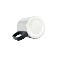 Nouvelle conception – Tasse à café isotherme blanche 220 ml (8 oz) en acier inoxydable avec poignée, isolation sous vide portable, maintien au chaud 6 heures – Idéale pour la rentrée scolaire