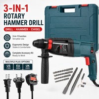 Marteau perforateur rotatif filaire GBH2-26D, 3 modes (perçage, martelage, sculpture), prise UE, kit d'outils électriques avec embouts, burins et mallette de rangement