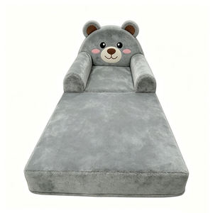 Canapé pliant pour enfants en mousse haute densité, fauteuil inclinable pour tout-petits, canapé-lit de sol en peluche douce pour chambre à coucher, design moderne, pour bébés de 2 ans et plus, direct usine - Product Image 1