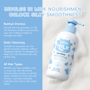 Shampoo hydratant pour <span class=keywords><strong>cheveux</strong></span> LAIKOU au lait de collagène et à l'huile d'argan, brillance, adieu la sécheresse, douceur soyeuse, shampooing de luxe 400 ml - Product Image 3