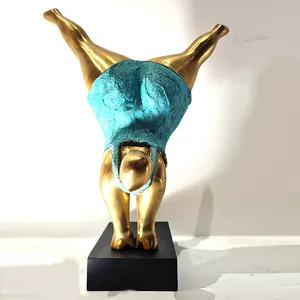 Multifunctional fat bronze lady yoga sculpture with CE certificate