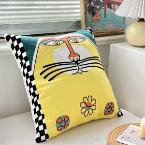 Venta directa de fábrica Animal abstracto <span class=keywords><strong>Picasso</strong></span> bordado pintura al óleo algodón funda de almohada funda de cojín para sofá sala de estar - Product Image 4