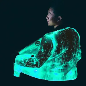 LEDジャケットレイブ服男性用LEDロボットコスチューム音楽祭発光LEDライトアップ光ファイバーテキスタイルファブリック服