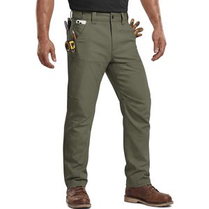 FOXA Mens <b>Work</b> <b>Pants</b> Olive 34W Waterproof <b>Cargo</b> Utility <b>Pants</b> Stretchy Relaxed Fit Multiple Pockets - Product Image 1