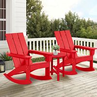 Fauteuil à bascule Adirondack au rythme de balancement fluide, en HDPE et acier inoxydable 304, 80 % pré-assemblé pour jardin, véranda, pelouse, maison