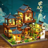Kit de bricolage Magic Clock Tower Book Nook, maison miniature, maison de poupée, miniatures en bois, maison DIY avec décor LED