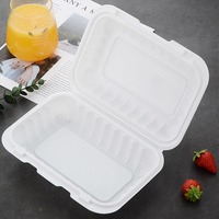 Campioni gratuiti di alta qualità contenitore monouso di amido di mais scatola per il pranzo a conchiglia di amido di mais