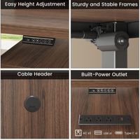 Elektrischer Langlebiger Holz-Stehschreibtisch mit Schubladen & Aktenschrank Home-Office Chefschreibtisch Sitz-Steh-Schreibtisch