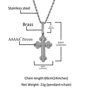Pendentif croix grand nuage transfrontalier hiphop hip-hop rap collier homme tendance polyvalent personnalisé incrusté de diamants - Product Image 4