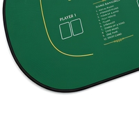 Tapis de jeu de poker personnalisé 2 en 1 Texas Hold'em et Roulette, en polyester vert et caoutchouc, pour les soirées casino à domicile