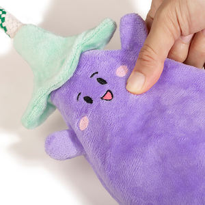 Designer Custom natale melanzane grandi peluche cane corda giocattolo morbido <span class=keywords><strong>Squeaker</strong></span> pacchetto giocattolo - Product Image 2