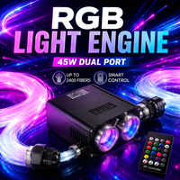 Kit de plafond étoilé à double port avec moteur d'éclairage à fibre optique RGB haute puissance 45W pour éclairage décoratif commercial