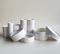 Tube d'emballage en carton blanc 100 % biodégradable pour vêtements, pot en papier kraft cosmétique résistant à l'huile, pot alimentaire en papier avec revêtement en cire