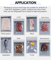 Sacs d'emballage sous vide transparents imprimés sur mesure, qualité alimentaire, sachets en plastique thermoscellables pour le stockage de viande, de poisson et de légumes