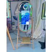 Machine de photographie rotative 360° avec LED, cabine photo 360° en verre Infinity, 80, 100, 115 cm, cabine vidéo 360°