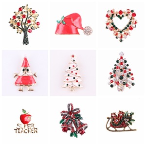 Broche de Natal em Liga Metálica Estilo Europeu-Americano, com Árvore de Natal, Sapato, Velhinho, Alce, Guirlanda, Floco de Neve e Sino, Unissex - Product Image 3